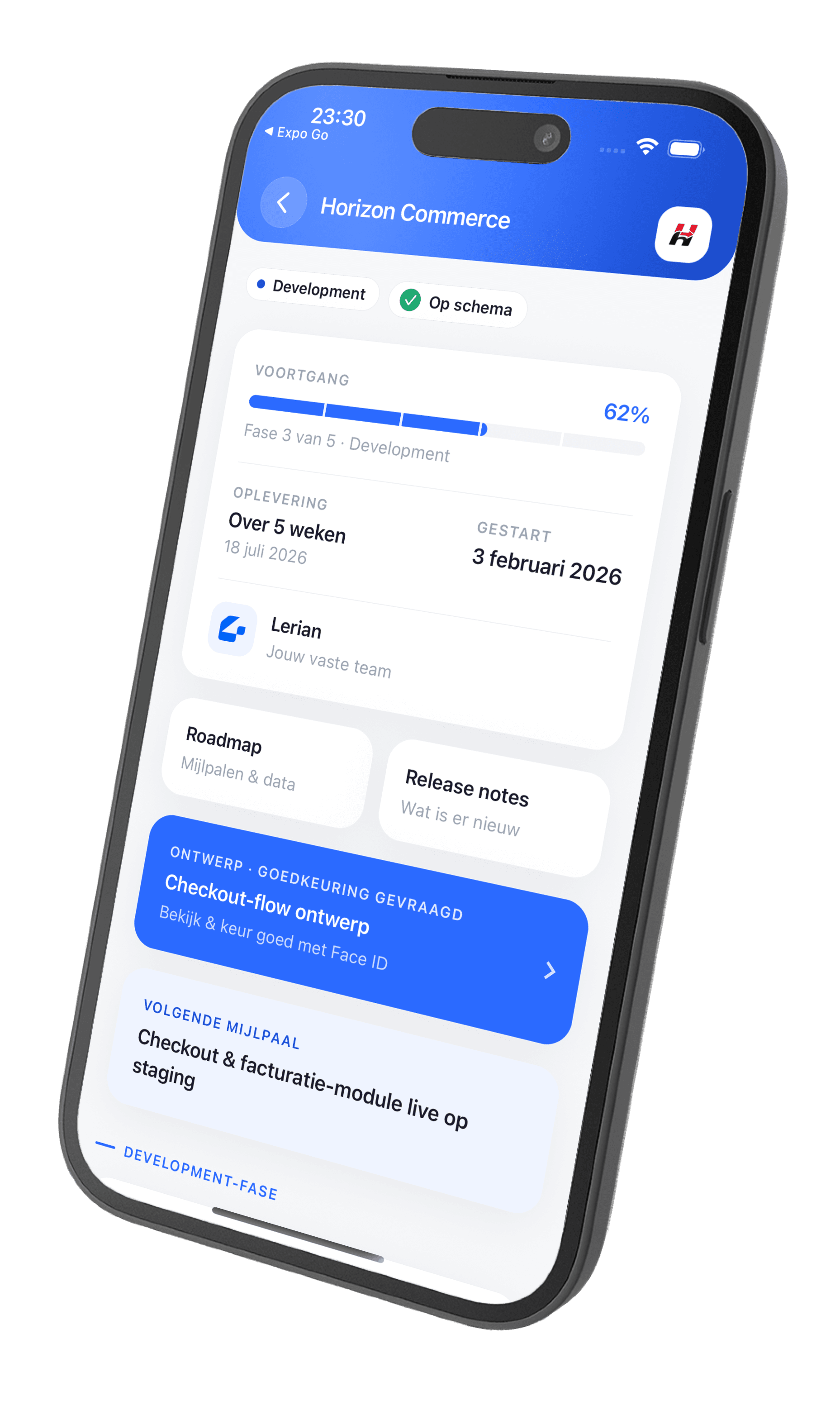 Projectvoortgang & roadmap